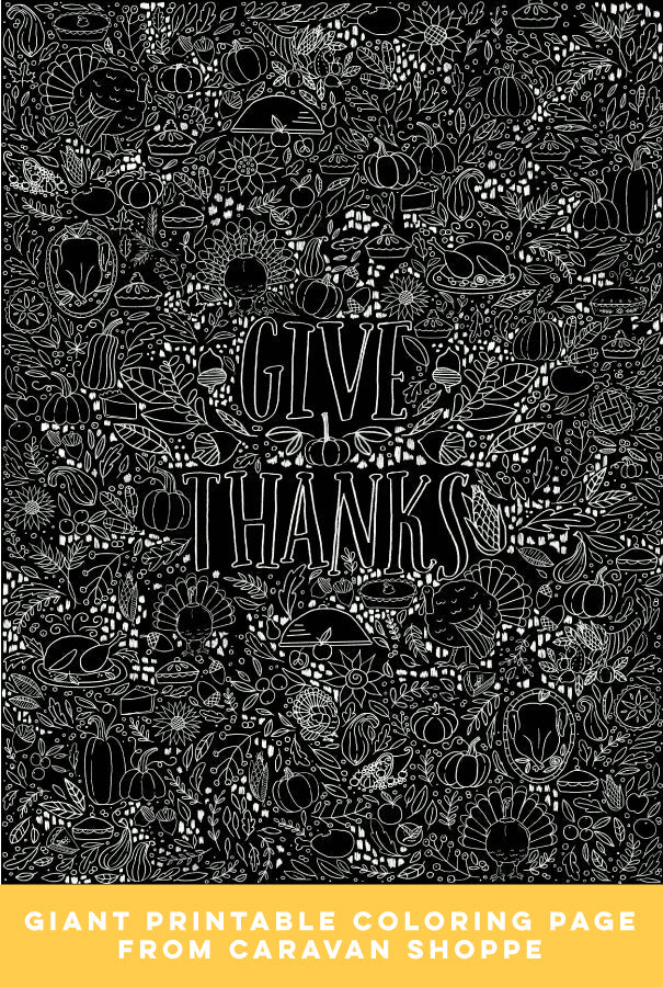 GIANT Thanksgiving Coloring Poster