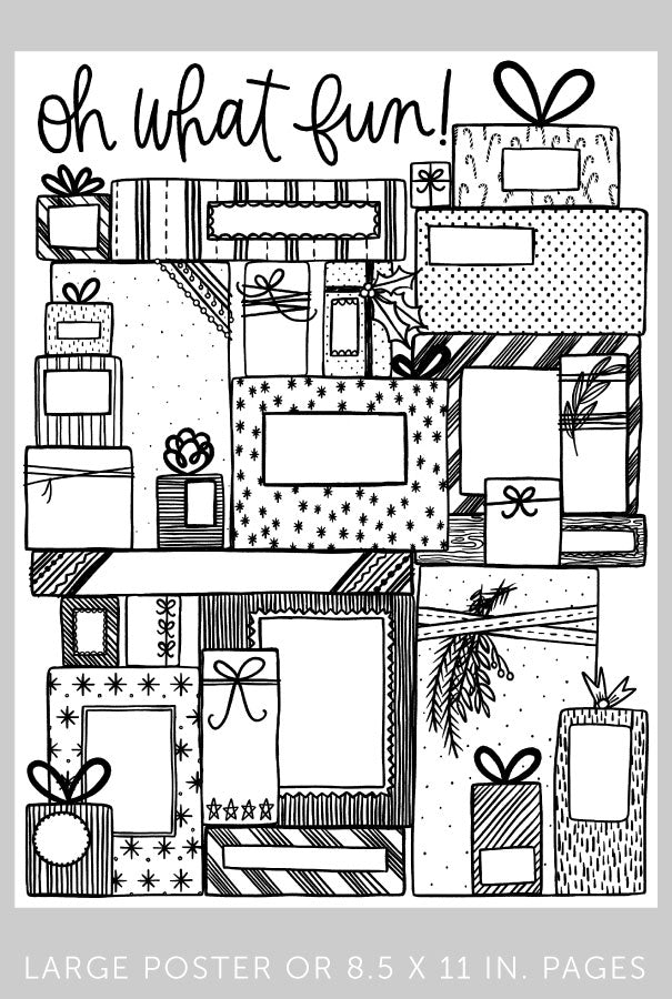 Oh What Fun Giant Coloring Poster + Pages