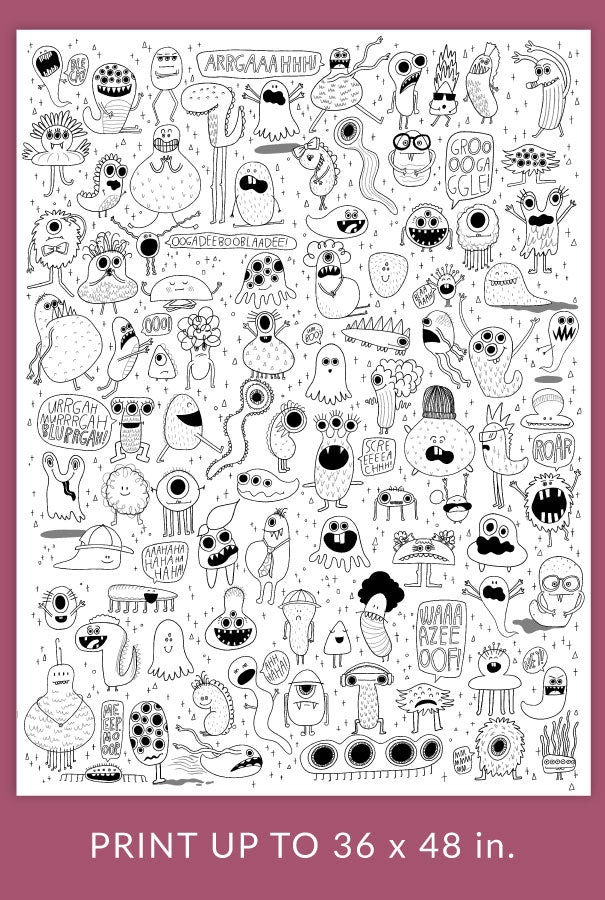 Monsters Say "ARRGAAAHHH!" Giant Coloring Poster