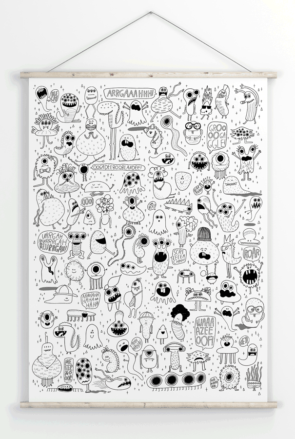 Monsters Say "ARRGAAAHHH!" Giant Coloring Poster