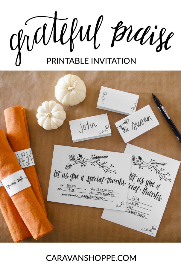 Grateful Praise Thanksgiving Invitation