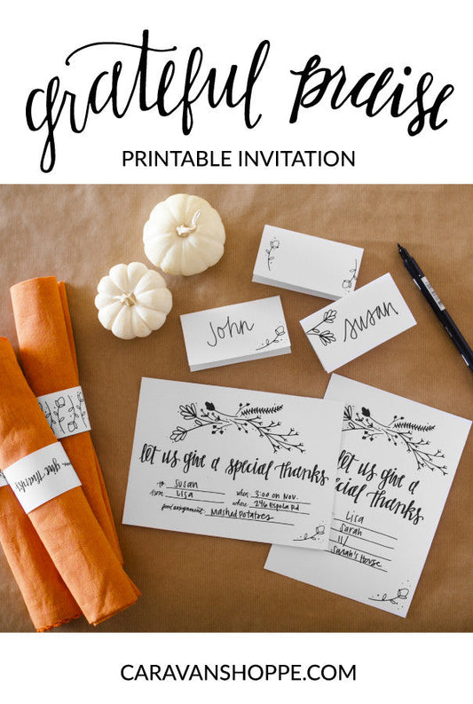 Grateful Praise Thanksgiving Invitation