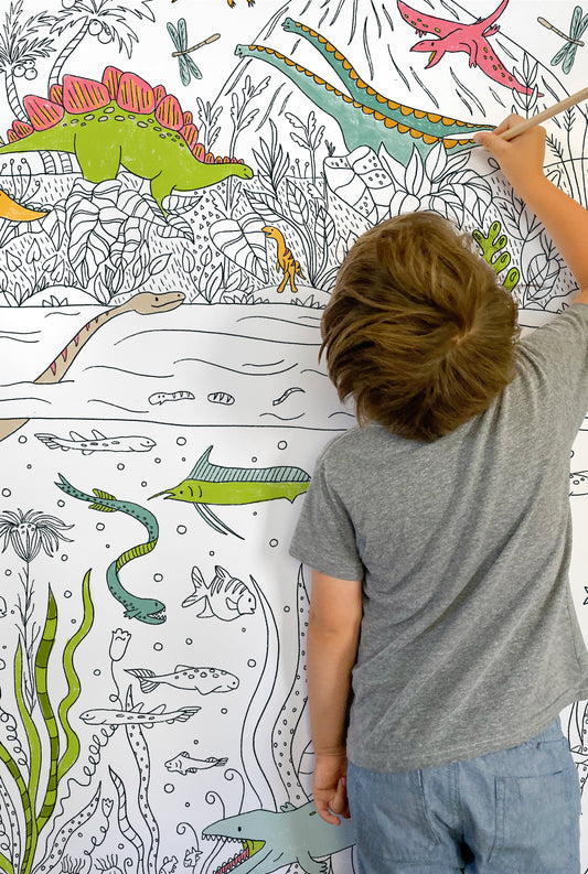 Dinosaur Scene Giant Coloring Poster