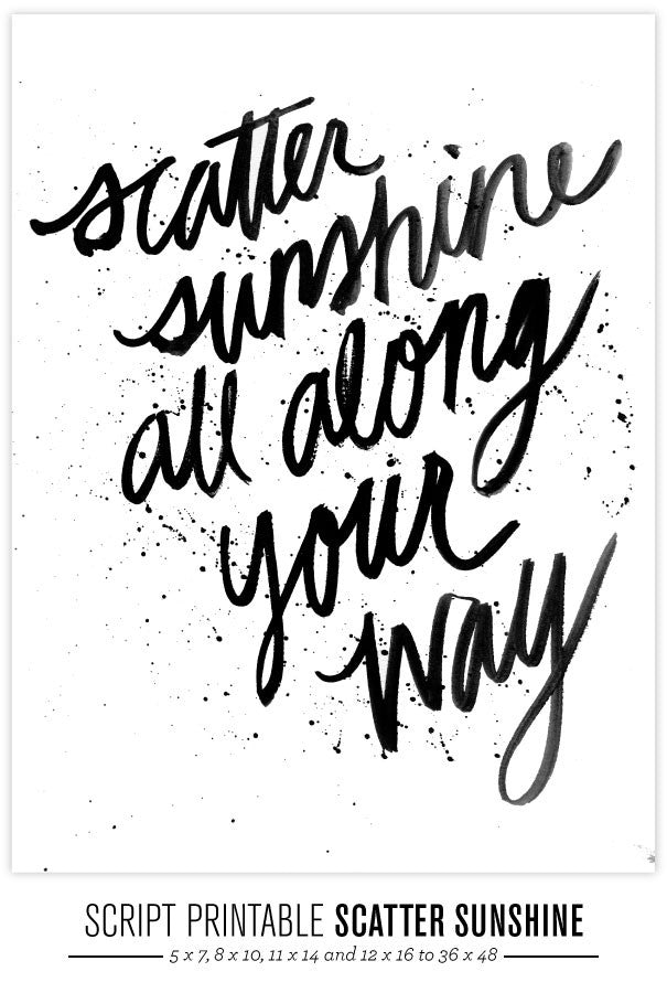 Scatter Sunshine Script Printable