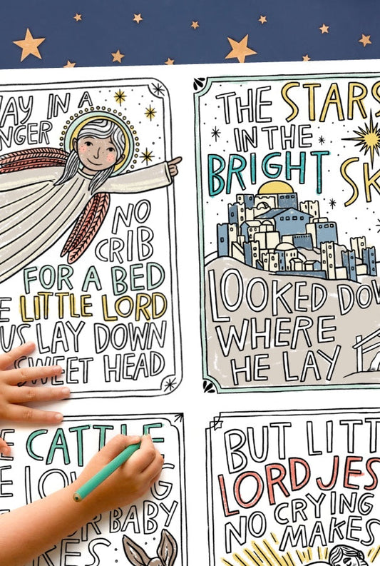 Manger Nativity Coloring Poster + Pages