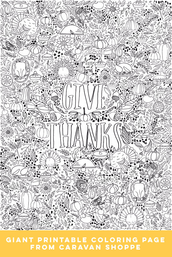 GIANT Thanksgiving Coloring Poster