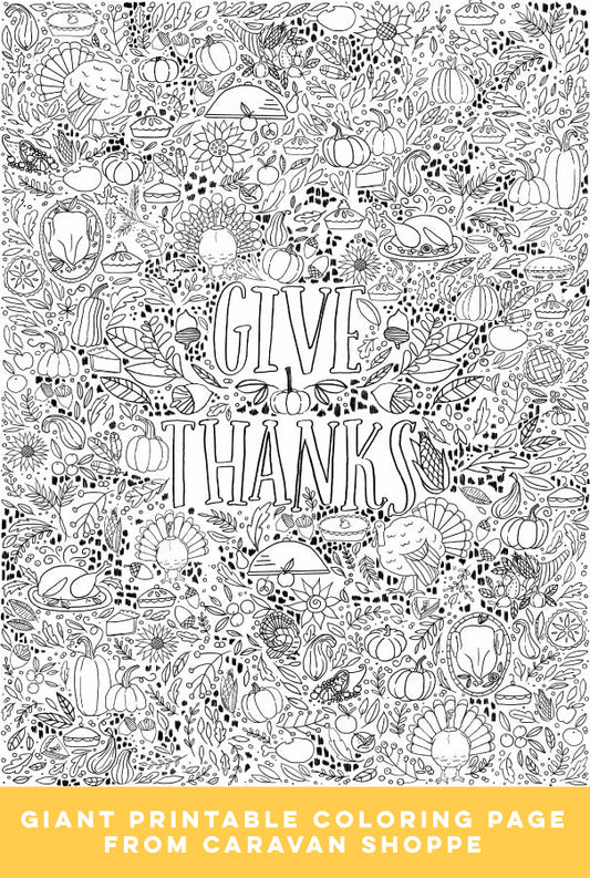 GIANT Thanksgiving Coloring Poster