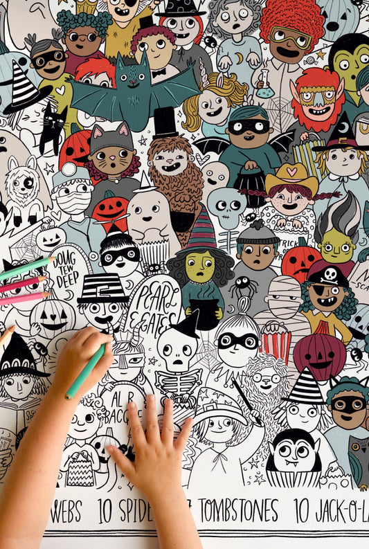 Hide and Seek Halloween Coloring Poster