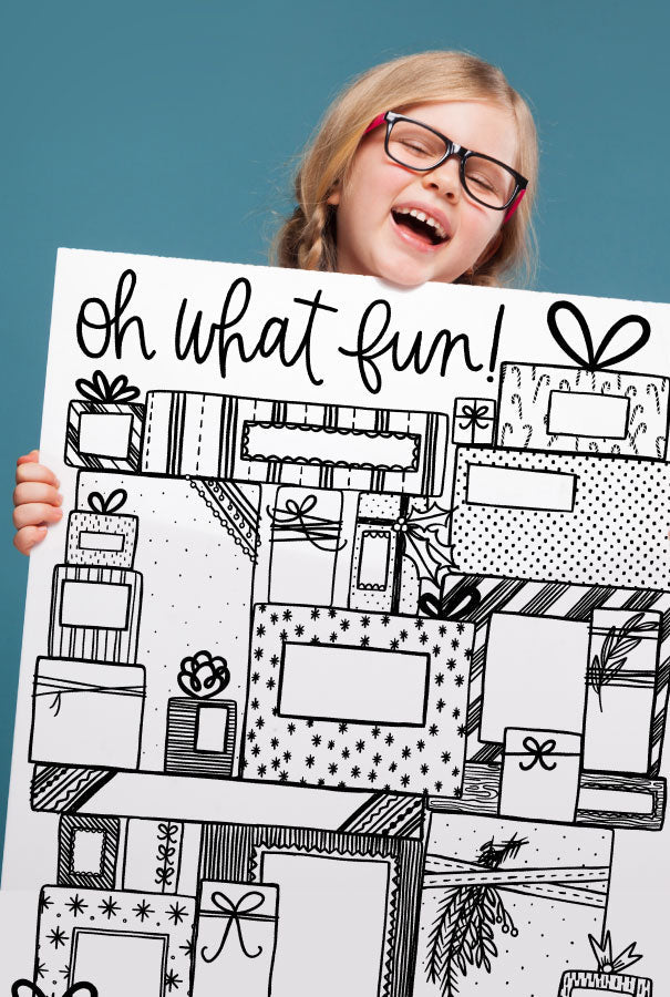 Oh What Fun Giant Coloring Poster + Pages