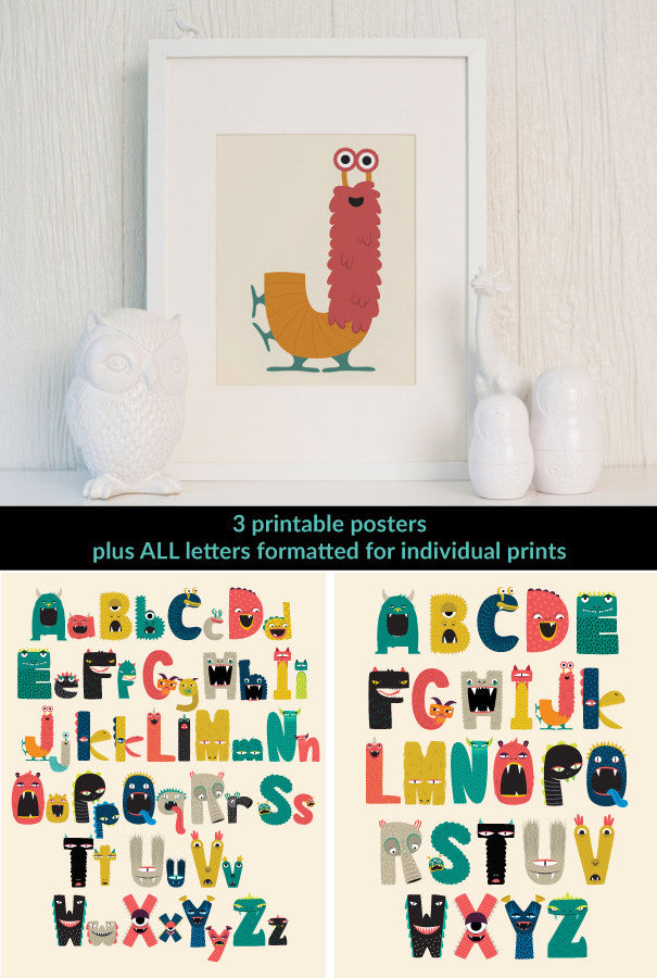 Monster Alphabet Poster Pack
