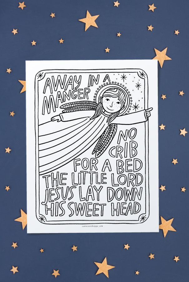 Manger Nativity Coloring Poster + Pages