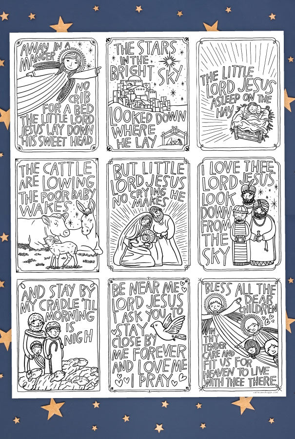 Manger Nativity Coloring Poster + Pages