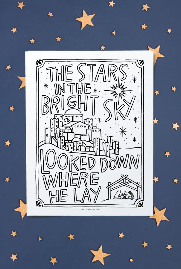 Manger Nativity Coloring Poster + Pages