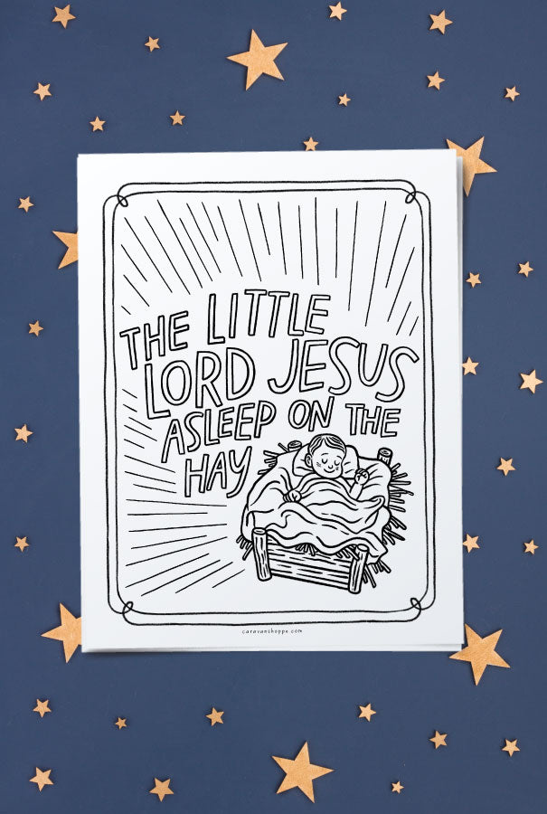 Manger Nativity Coloring Poster + Pages