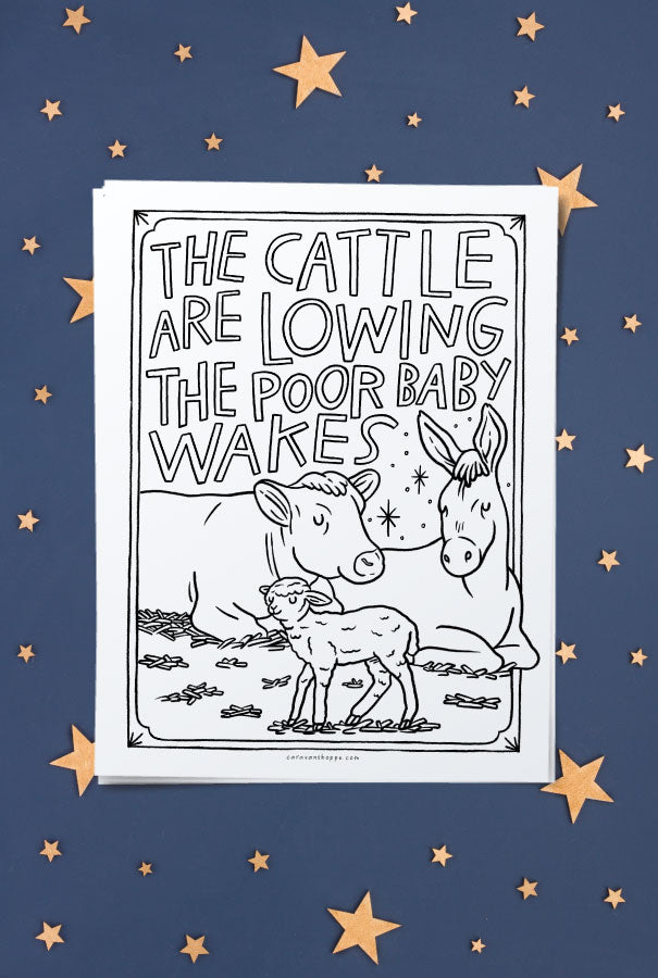 Manger Nativity Coloring Poster + Pages