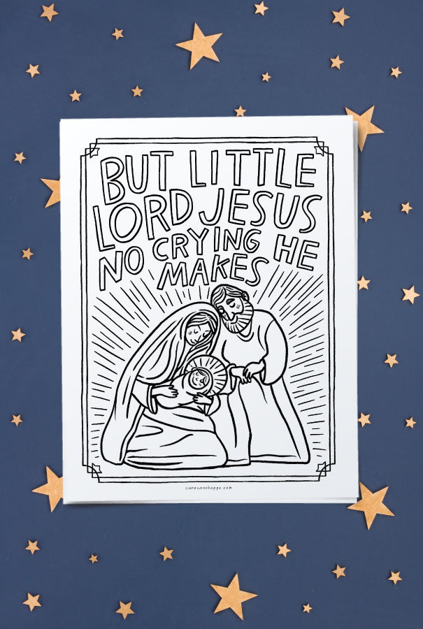 Manger Nativity Coloring Poster + Pages