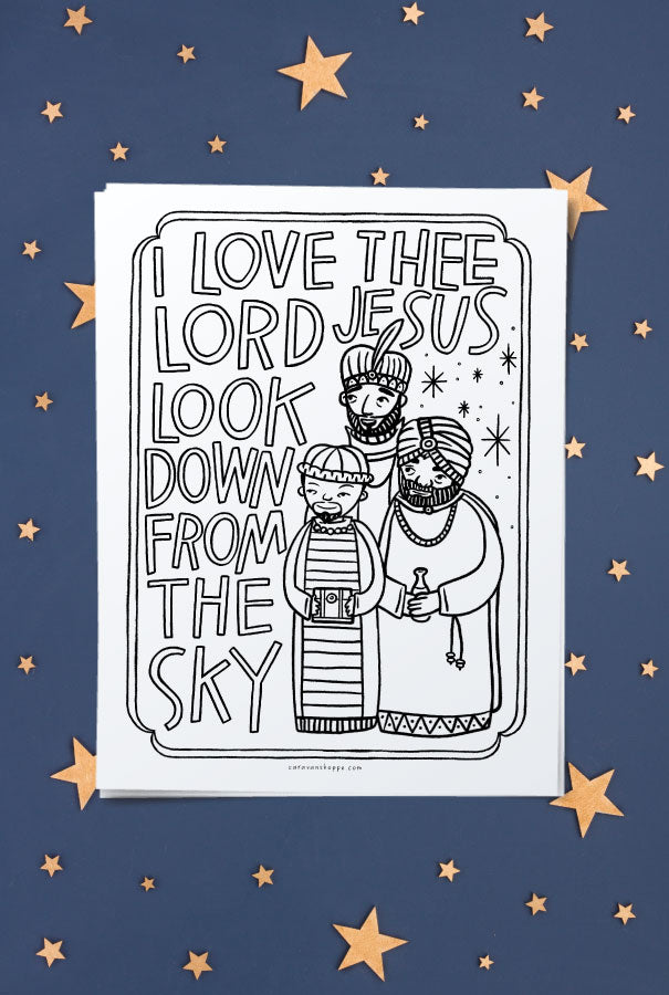 Manger Nativity Coloring Poster + Pages