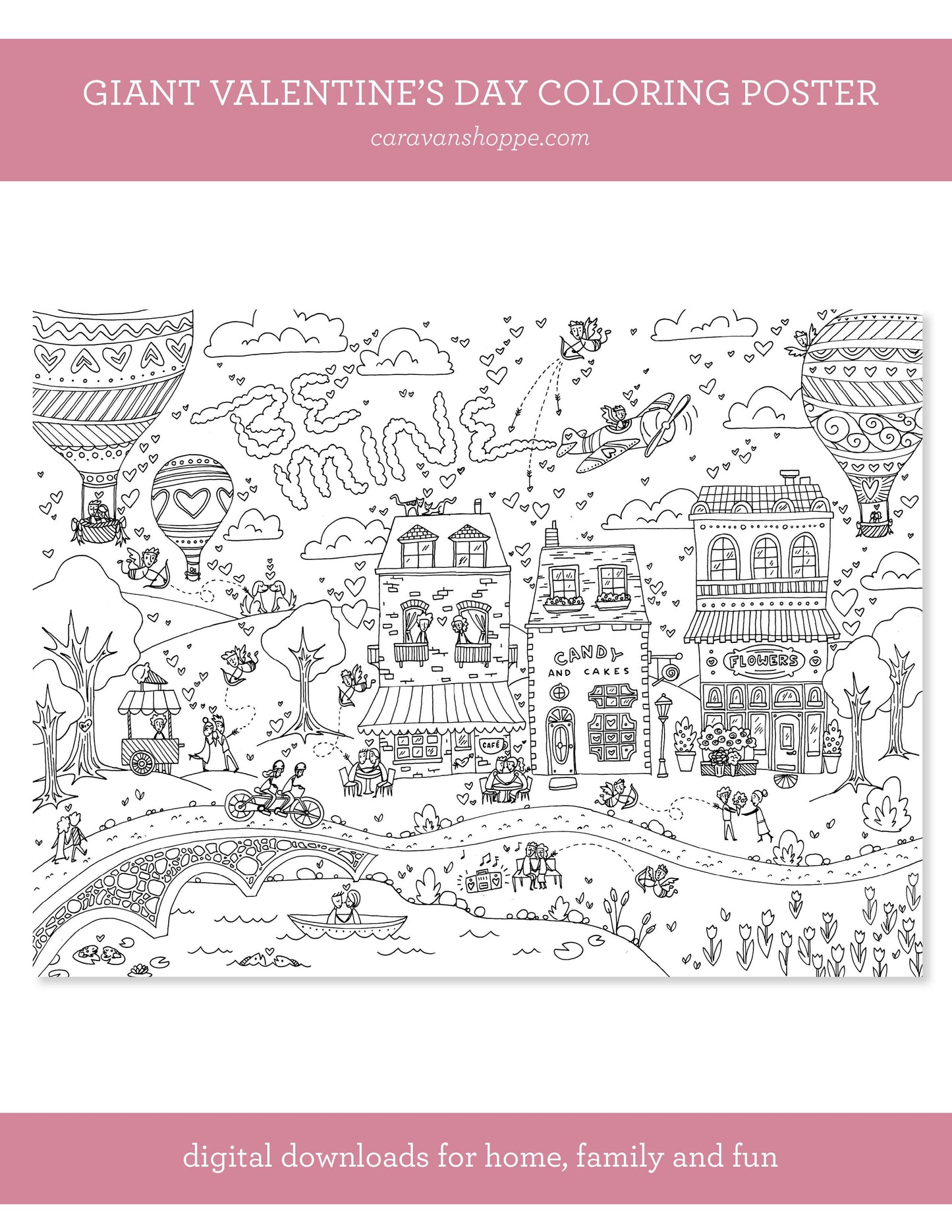 GIANT Valentine's Day Coloring Poster