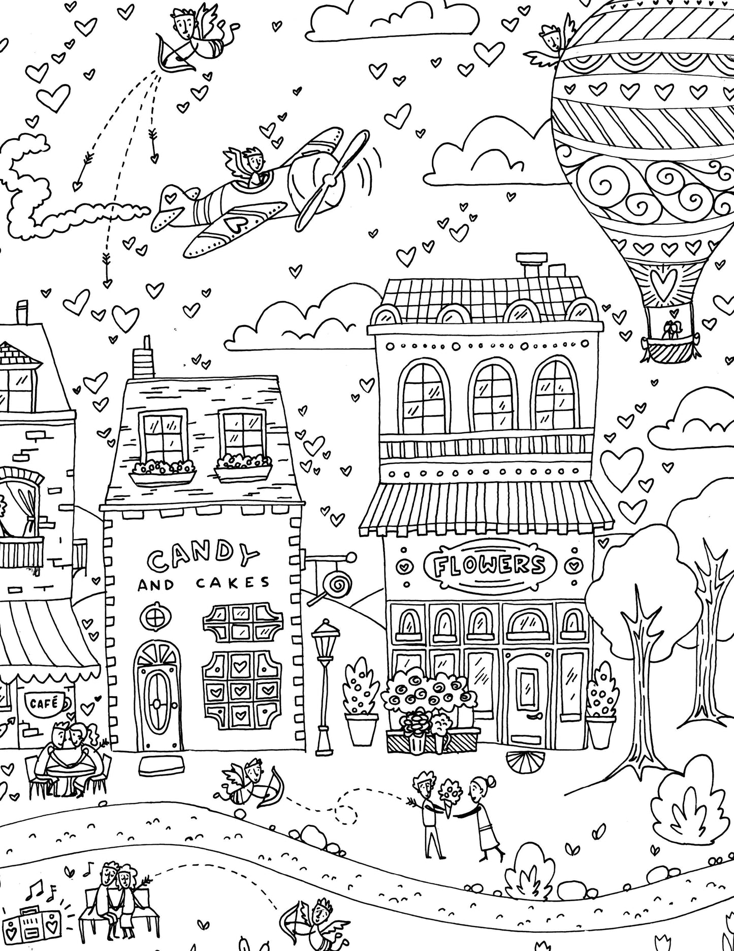 GIANT Valentine's Day Coloring Poster